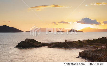 over the sea coast, travel in Turkey, Fethiye city. over the sea coast, travel in Turkey, Fethiye city. 102280308
