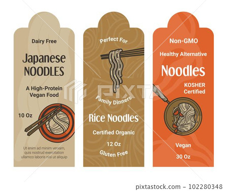 Japanese noodles, non gmo products, stickers 102280348