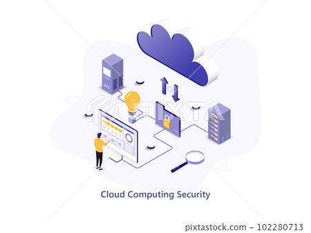 Cloud server data protectionplatform in isometric illustration 102280713