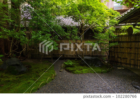 The ancient capital of Kyoto, summer in Yase, the fresh greenery of Rurikoin, the mountain garden 102280766
