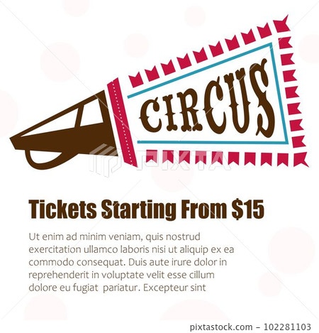 Circus tickets starting from 15 dollars, banner 102281103
