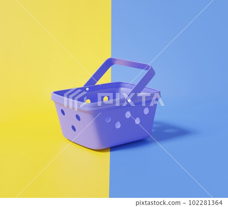 3D rendering empty shopping basket, online buy and sell shop concept 3D rendering empty shopping basket, online buy and sell shop concept 102281364