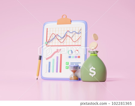 3D rendering growth chart clipboard paper graph, business financial economic analysis 3D rendering growth chart clipboard paper graph, business financial economic analysis 102281365