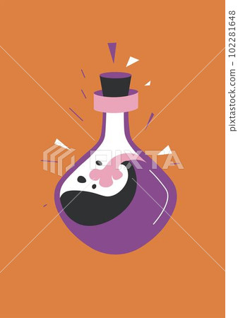 Magic potion in bottle with cap, elixir or spell Magic potion in bottle with cap, elixir or spell 102281648