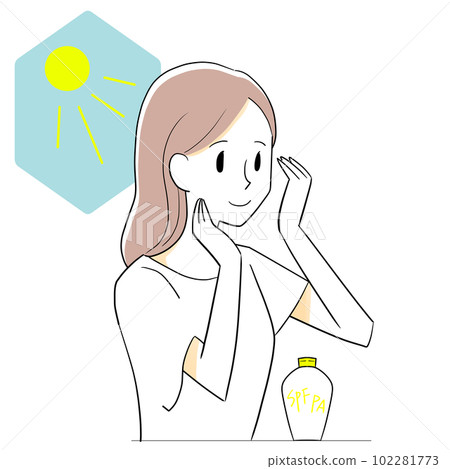 塗防曬霜的女人 塗防曬霜的女人 102281773