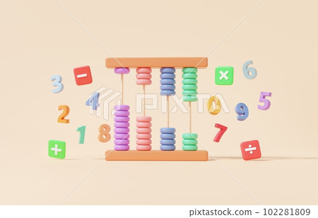 Abacus five-faced six-colored symbols, addition, reduction, law, background of prejudice and gentleness, the concept of numbers in arithmetic games, financial education, breadth 102281809