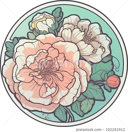Flower sticker transparent illustration. Flower sticker transparent illustration. 102281912