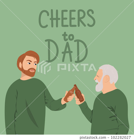 Father and son drink beer. 102282027