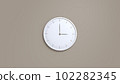 Clock on wall. White wall clock isolated on gray background.  102282345