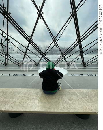 Inside the glass pyramid of Moerenuma Park Inside the glass pyramid of Moerenuma Park 102282543