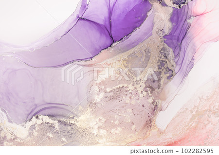 Marble stone glowing golden veins. High resolution. Abstract fluid art painting in alcohol ink technique, mixture blue, red and gold paints. Marble stone glowing golden veins. High resolution. Abstract fluid art painting in alcohol ink technique, mixture blue, red and gold paints. 102282595