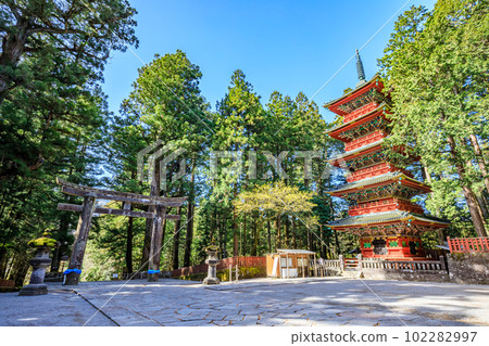 Springtime Nikko Toshogu Shrine Five-storied Pagoda Nikko City, Tochigi Prefecture Springtime Nikko Toshogu Shrine Five-storied Pagoda Nikko City, Tochigi Prefecture 102282997