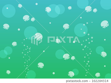 夢幻般的水母圖案背景素材綠色漸變 102284314