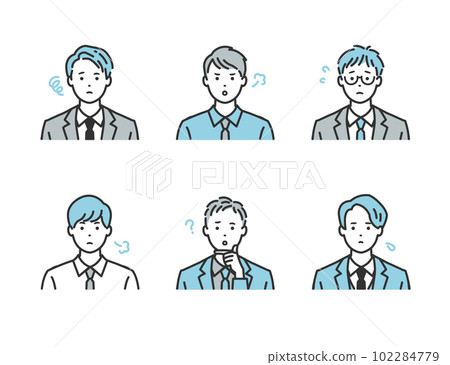 A man in a suit with a negative expression - Vector illustration material for business scenes A man in a suit with a negative expression - Vector illustration material for business scenes 102284779