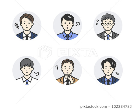 A man in a suit with a negative expression - Vector illustration material for business scenes A man in a suit with a negative expression - Vector illustration material for business scenes 102284783