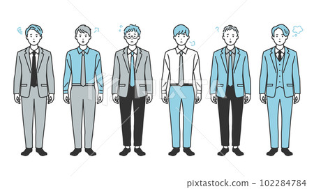 A man in a suit with a negative expression - Vector illustration material for business scenes 102284784