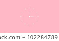 Blank clock on pink background. Minimalistic design of wall clock.  102284789