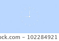Blank clock on blue background. Minimalistic design of wall clock. 102284921