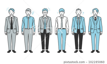 A man in a suit with a positive expression - Vector illustration material for business scenes 102285060