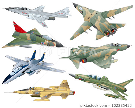 美國七架第三代噴射戰鬥機向量插畫合輯 102285433