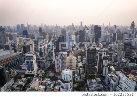 Aerial view of Watthana district in Bangkok, Thailand 102285551