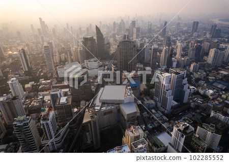 Aerial view of Watthana district in Bangkok, Thailand 102285552