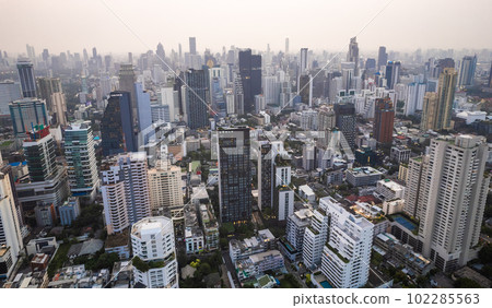 Aerial view of Watthana district in Bangkok, Thailand 102285563