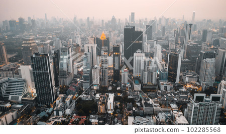 Aerial view of Asoke district in Bangkok, Thailand Aerial view of Asoke district in Bangkok, Thailand 102285568