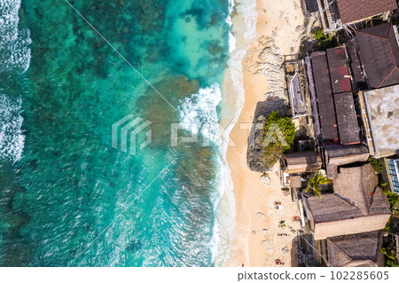 Aerial view of Bingin beach in Bali, Indonesia 102285605
