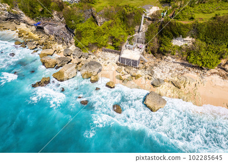 Aerial view of Bingin beach in Bali, Indonesia 102285645