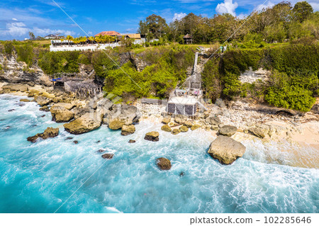 Aerial view of Bingin beach in Bali, Indonesia 102285646
