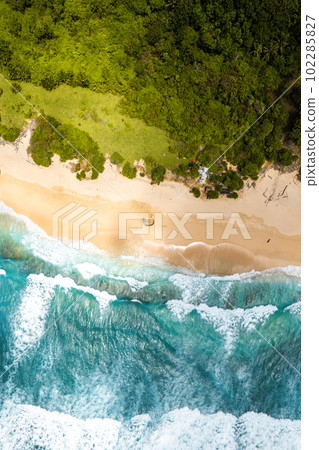 Aerial view of Nunggalan beach in Bali, Indonesia Aerial view of Nunggalan beach in Bali, Indonesia 102285827