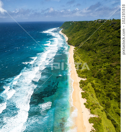 Aerial view of Nunggalan beach in Bali, Indonesia Aerial view of Nunggalan beach in Bali, Indonesia 102285838