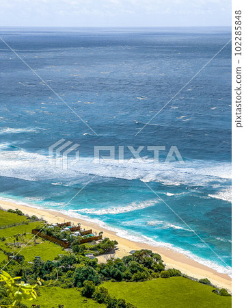 Aerial view of Nunggalan beach in Bali, Indonesia Aerial view of Nunggalan beach in Bali, Indonesia 102285848