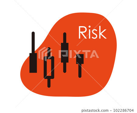 Candlestick chart illustration of stock trading risk Candlestick chart illustration of stock trading risk 102286704