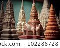 Wat Arun, in Bangkok, Thailand. Plasticine illustration. Generative AI 102286728