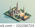 Wat Arun, in Bangkok, Thailand. Isometric illustration. Generative AI 102286729