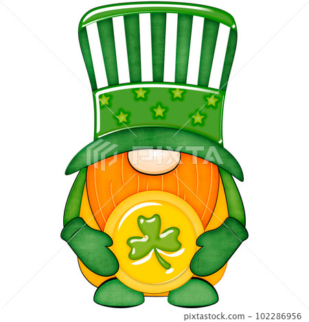 Happy St. Patricks Day funny gnome. Stock illustration.  102286956