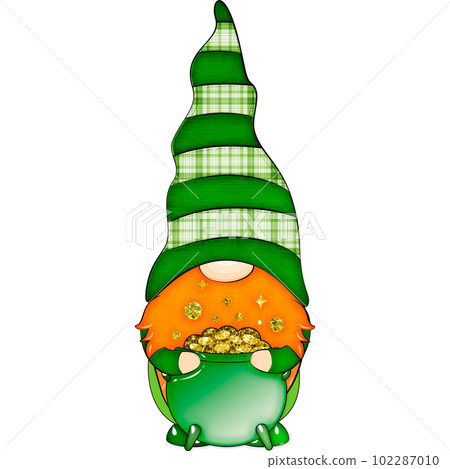 Happy St. Patricks Day funny gnome. Stock illustration.  102287010