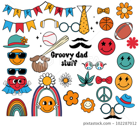 Fathers day stuff set. Best dad ever. Vector. 102287012