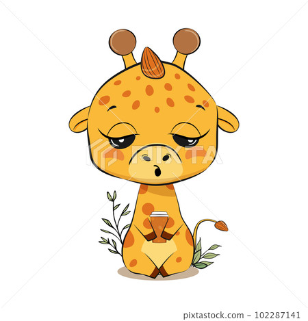 Cute cartoon giraffe adorable baby vector. 102287141