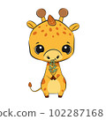 Cute cartoon giraffe adorable baby vector. 102287168