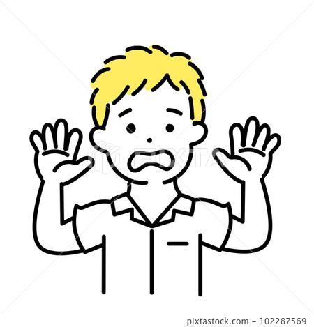 Illustration series of cute people _ male student _ surrender 102287569