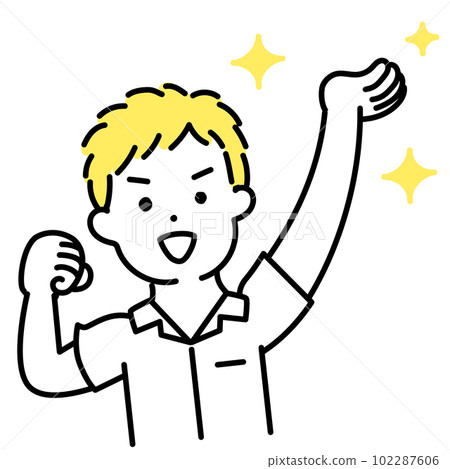 Illustration series of cute people _ male student _ lifting Illustration series of cute people _ male student _ lifting 102287606