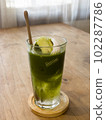 Green tea with coconut juice in coffee shop cafe 102287786