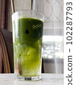 Green tea with coconut juice in coffee shop cafe 102287793