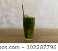 Green tea with coconut juice in coffee shop cafe 102287796