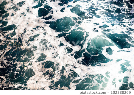 Blue waves, white sea foam background 102288269