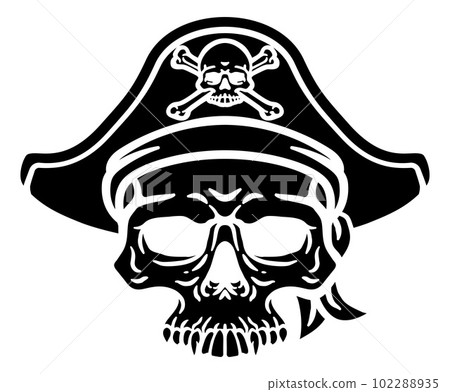 Pirate Hat Skull and Crossbones Cartoon Pirate Hat Skull and Crossbones Cartoon 102288935