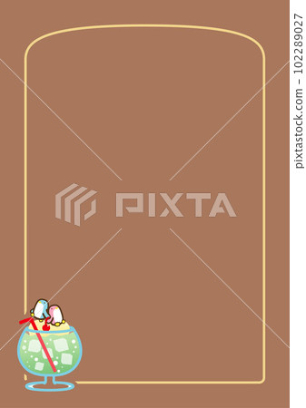 Simple penguin with cream soda one point & border material vertical type 3 Simple penguin with cream soda one point & border material vertical type 3 102289027